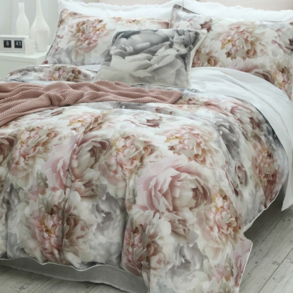 M.M. LINEN Lottie Floral King Duvet Cover set Cotton sateen 3 piece